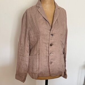 Pas De Calais FR 38 US 6/8 100% Linen Blazer Jacket - Dusty Rose great condition
